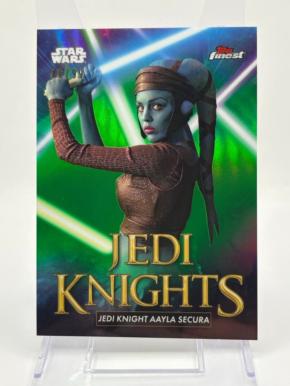 2025 Topps Star Wars Aayla Secura Jedi Knights Green Refractor 46/99 SP